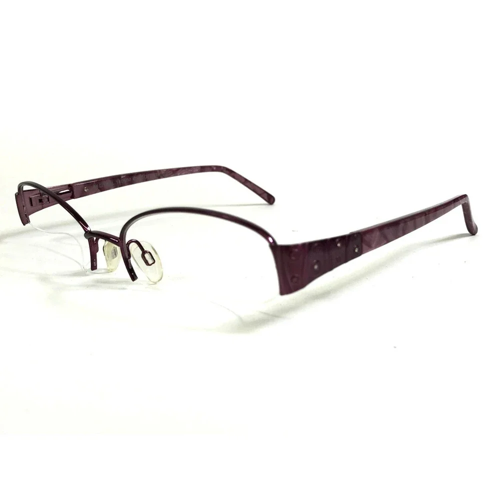 Clear Vision Eyeglasses Frames SOFIA ROSE Pink Purple Oval Half Rim 58-18-140
